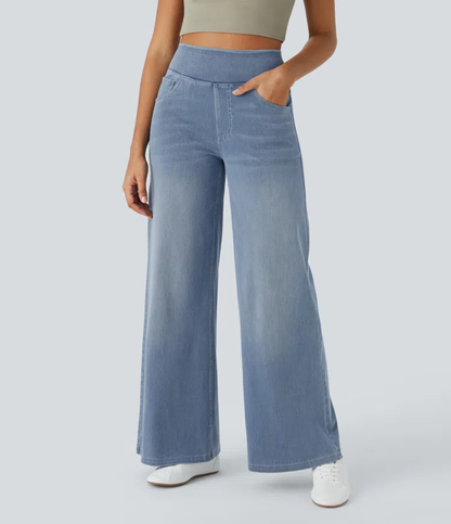 aakip™-Quinn Super Stretch High-Waisted Wide Leg Jeans