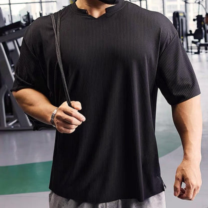 aakip™-Men's V-Neck Short Sleeve Muscle Athletic Workout T-Shirts