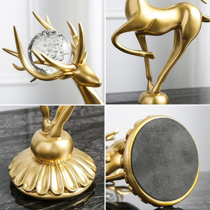 aakip™-Handmade Golden Deer Animal Figurine