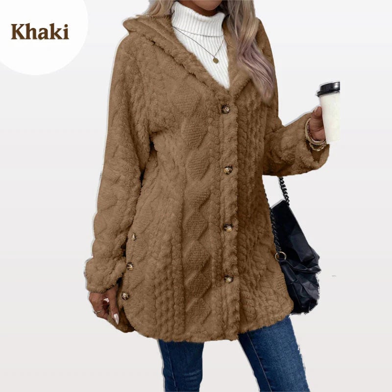 Women's Warm Diamond Pattern Hooded Jacket🧥