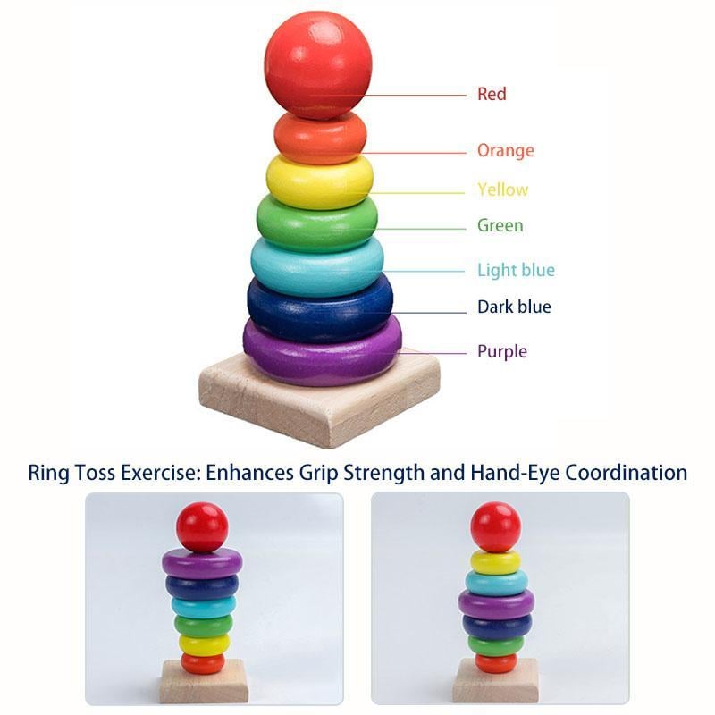 🔥6-Piece Wooden Shape Sorter Toy Set – Educational & Stacking Toy for Toddlers