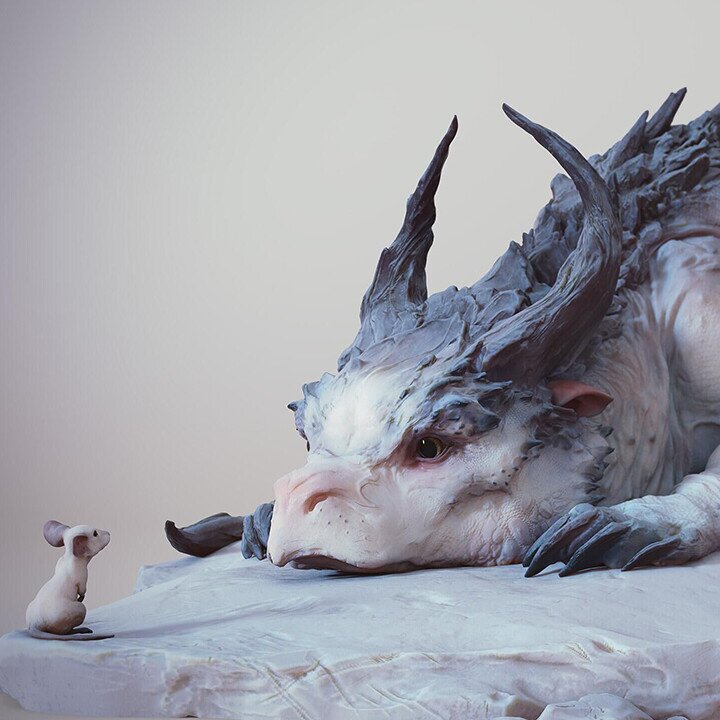 aakip™-Dragon And Mouse - Art Sculpture