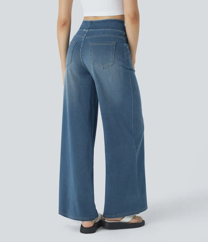 aakip™-Quinn Super Stretch High-Waisted Wide Leg Jeans