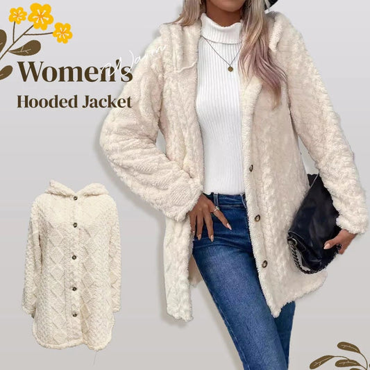 Women's Warm Diamond Pattern Hooded Jacket🧥