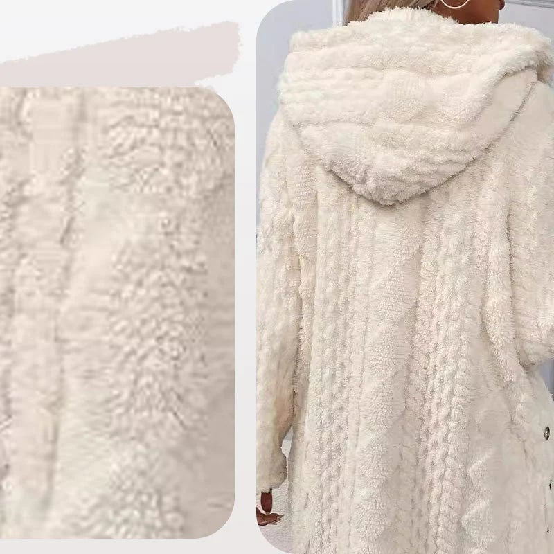 Women's Warm Diamond Pattern Hooded Jacket🧥