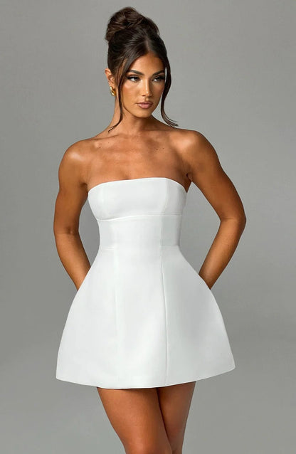 aakip™-Asha Mini Dress-Ivory