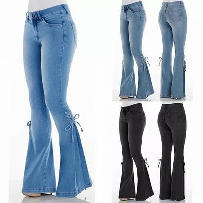 aakip™-70S HIP HUGGER BELL BOTTOMS STRETCHY JEANS