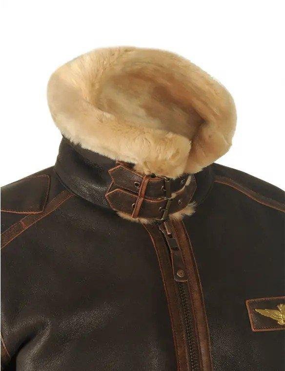 Pilot leather jacket-made of sheepskin {Free Shipping! ! }