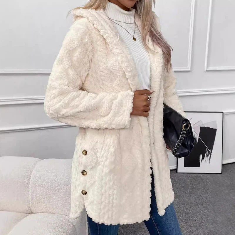 Women's Warm Diamond Pattern Hooded Jacket🧥