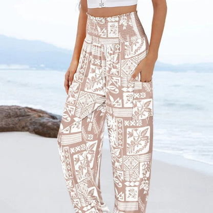 🌸Women's Casual Printed Wide Leg Pants with Pockets