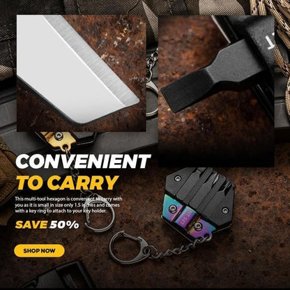 aakip™-Multifunctional Hexagon Coin Outdoor Tool -✨Buy More Save More