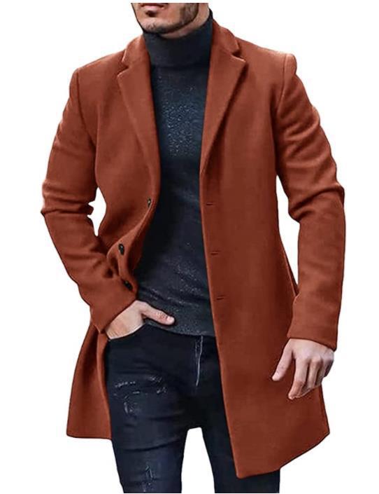 👔 Men's Classic Single Row Buckle Solid Color Jacket - Timeless Daily Essential