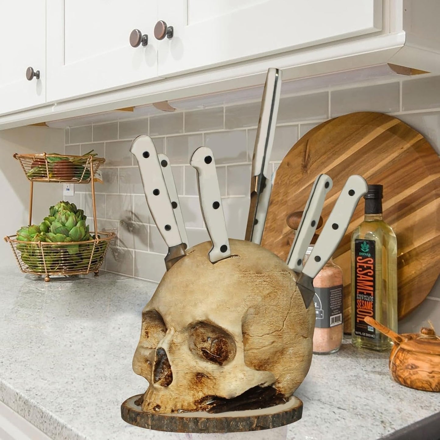 aakip™-Gothic Skull Knife Holder