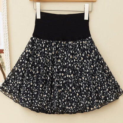 aakip™-Pleated sarongchiffon floral skirt