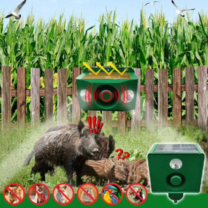 High volume solar warning lights to deter predators