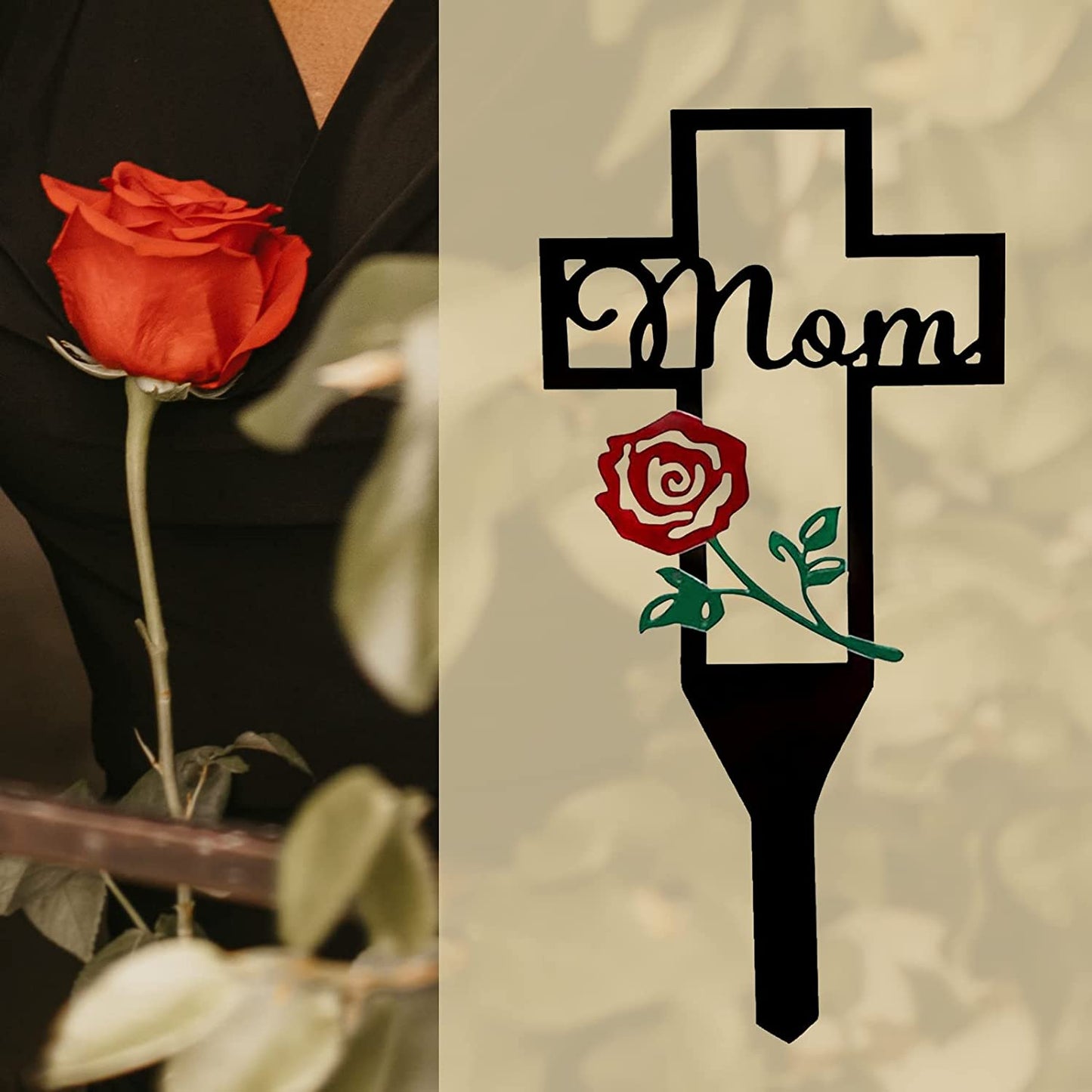 💖Cemetery Memorial Cross Stake for family member