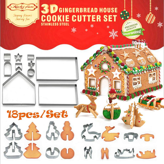 🎄Christmas Stainless Steel 3D Cookie Mold (18pcs)🦌