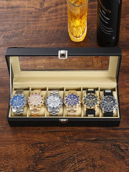 ✨🔥Men's Business Round Dial Analog Quartz Watch Storage Bbox