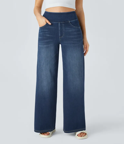 aakip™-Quinn Super Stretch High-Waisted Wide Leg Jeans