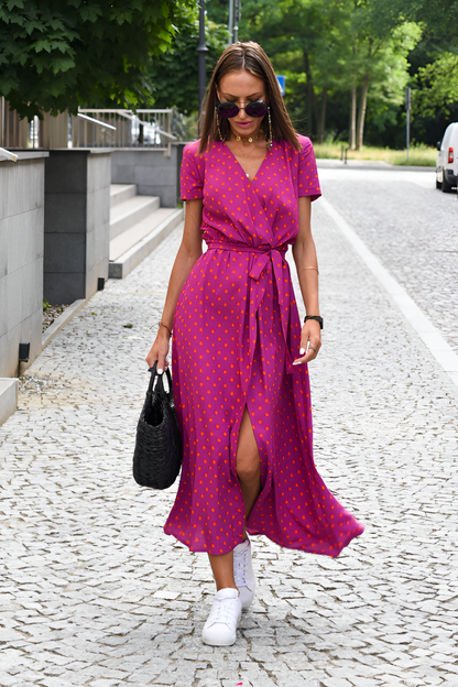 aakip™-V-neck printed strappy dress