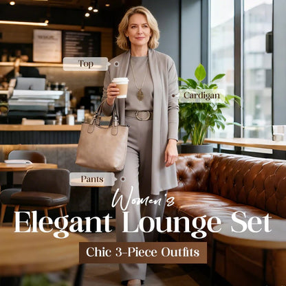 ⏳Weekend Special⏰Elegant 3-piece Set Including Long Cardigan, Top and Pants💞