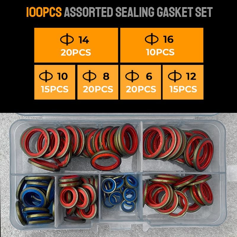 aakip™-100pcs/ 245pcs Assorted Sealing Gasket Set