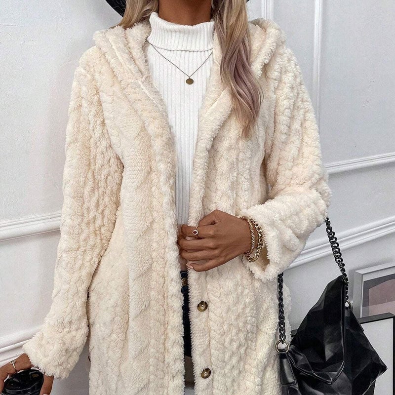 Women's Warm Diamond Pattern Hooded Jacket🧥