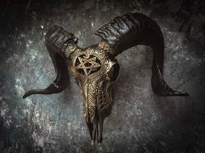 aakip™-Carved Ram Skull