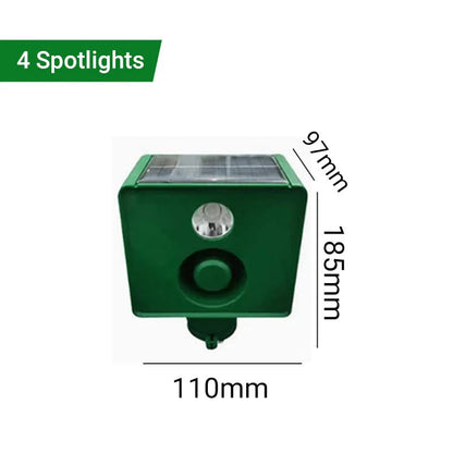 High volume solar warning lights to deter predators