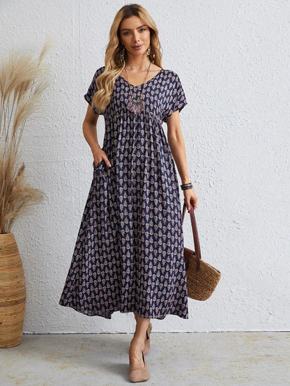 aakip™-🌸2024 NEW Vintage Comfortable Cotton Linen V-neck dress