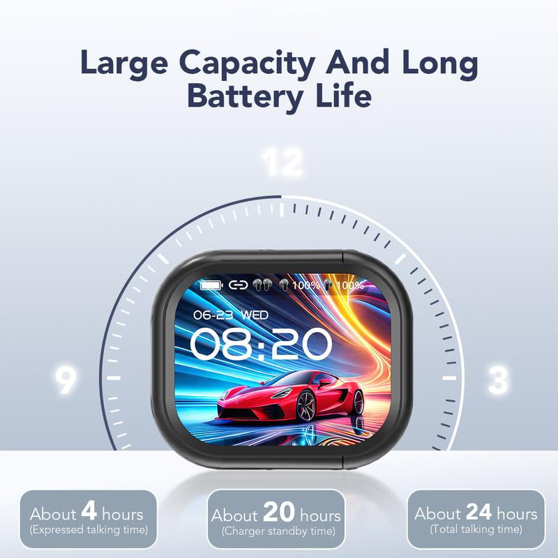 ⏰🔥 Bluetooth 5.4 Earphones LED Display High Fidelity Waterproof Wireless Earphones
