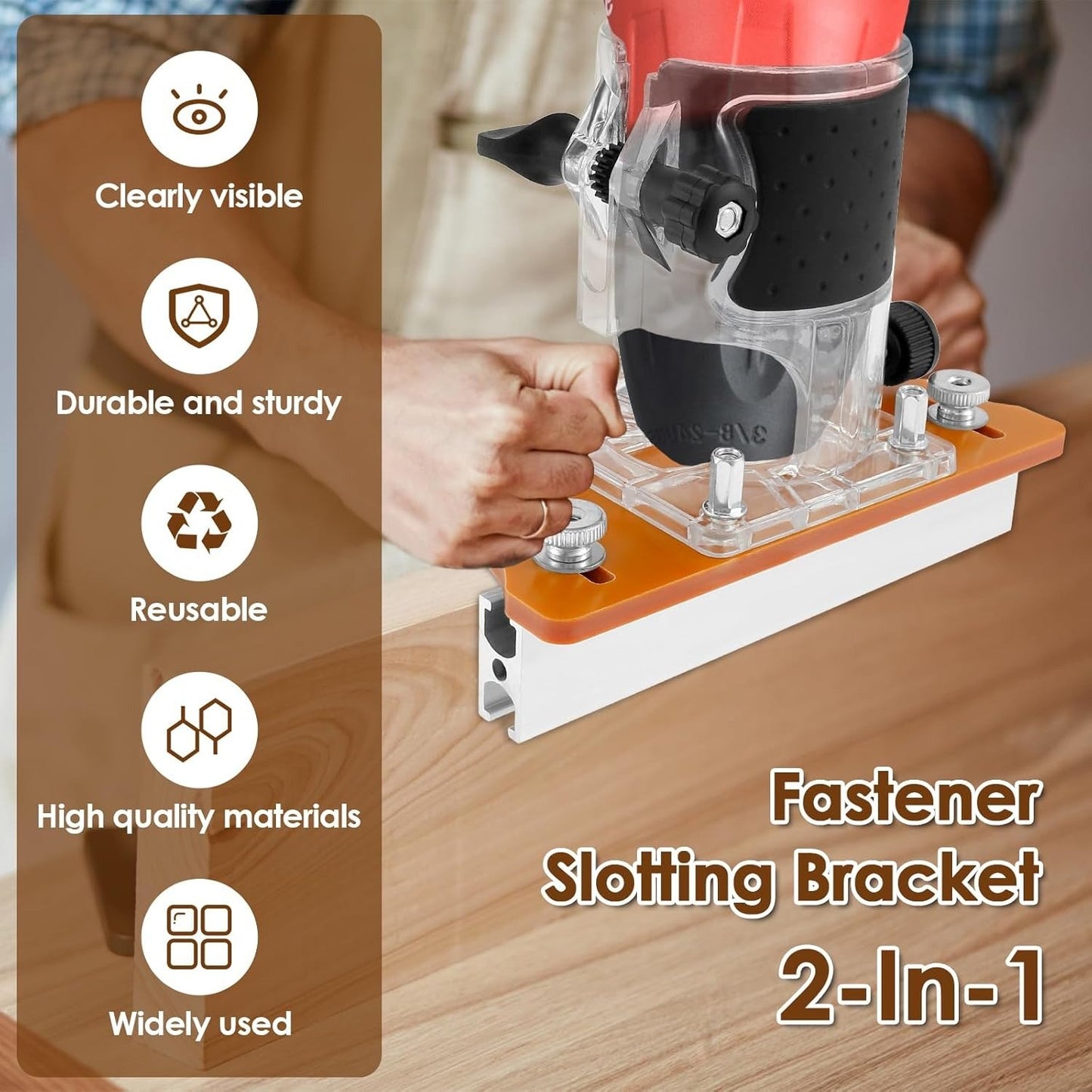 Exclusive Offer💥2-in-1 Woodworking Trimmer Slotting Auxiliary Positioning Bracket