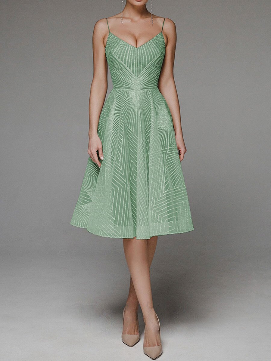 Black Friday Sale: 55% off for a limited time- Fashion V Neck Sling A-Line Dress