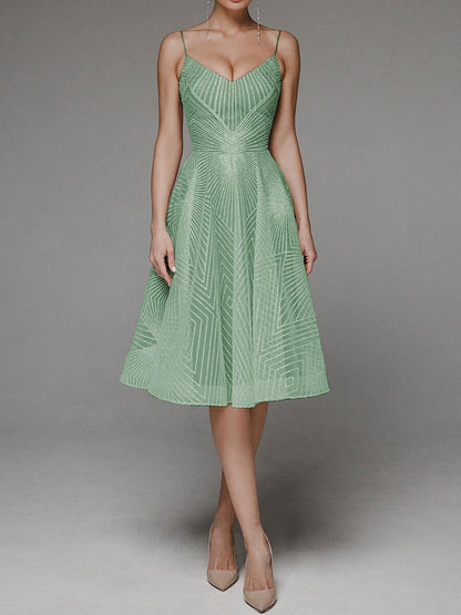 Black Friday Sale: 55% off for a limited time- Fashion V Neck Sling A-Line Dress