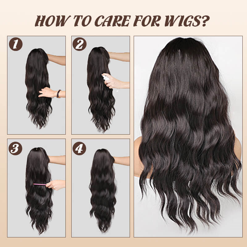 💕Wig long hair Layered bangs wigs