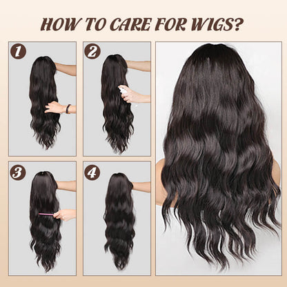 💕Wig long hair Layered bangs wigs