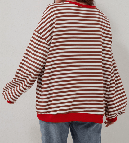 aakip™-WOMEN'S OVERSIZED STRIPED LONG SLEEVE PULLOVER (BUY 2 FREE SHIPPING)