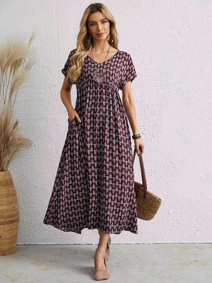 aakip™-🌸2024 NEW Vintage Comfortable Cotton Linen V-neck dress