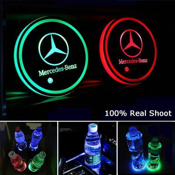 aakip™-Led Car Logo Cup Lights up Holder USB Charging 7 Colors Changing