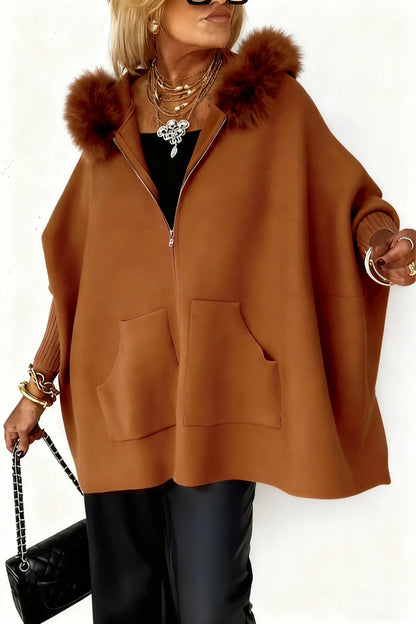 🧥Women Fur Collar Solid Color Casual Jacket