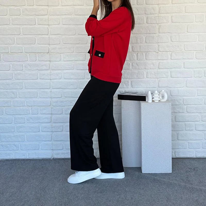 Women's Casual Color Block Two-Piece Set👚👖