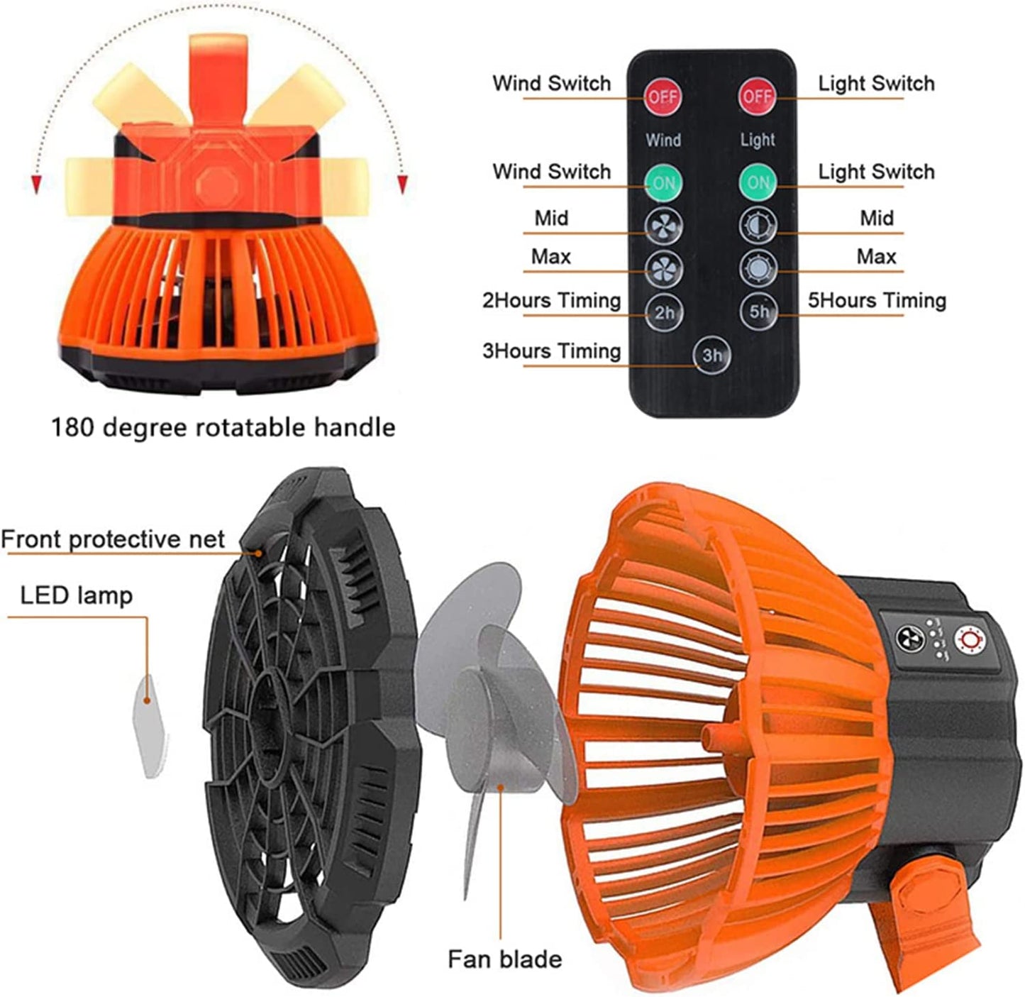 aakip™-💥49% OFF🔥Portable Camping Fan with LED Lantern🔥BUY 2 Free Shipping