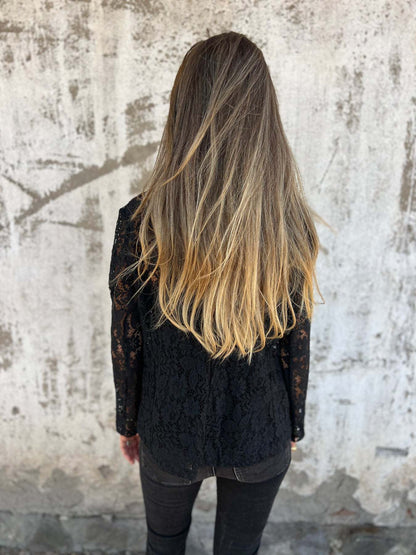 Blazer made of continuous lace mesh