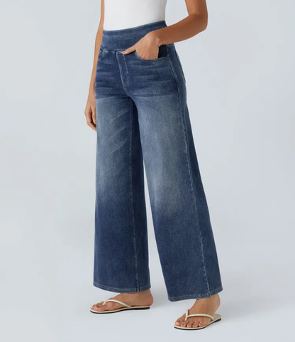 aakip™-Quinn Super Stretch High-Waisted Wide Leg Jeans