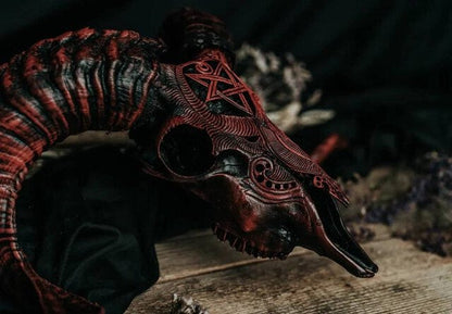aakip™-Carved Ram Skull