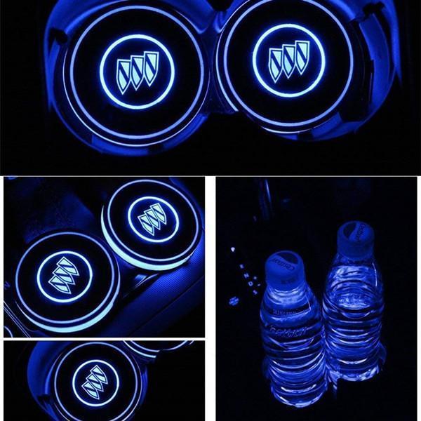 aakip™-Led Car Logo Cup Lights up Holder USB Charging 7 Colors Changing