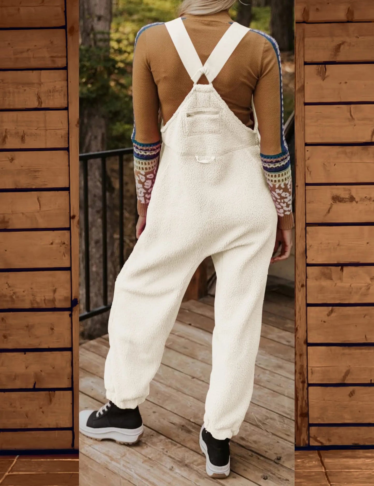 WINTER SALE WOMEN'S FLEECE WARM OVERALLS LOOSE CASUAL JUMPSUITS