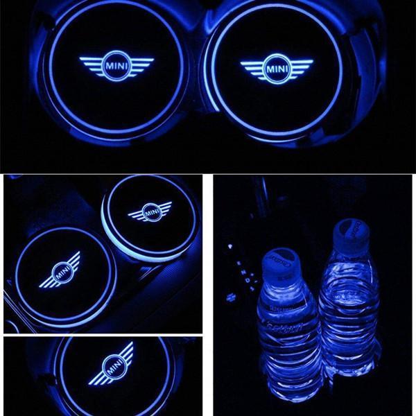 aakip™-Led Car Logo Cup Lights up Holder USB Charging 7 Colors Changing