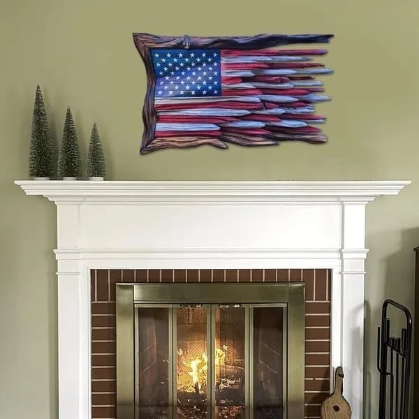 lusailstore - Wooden American Flag