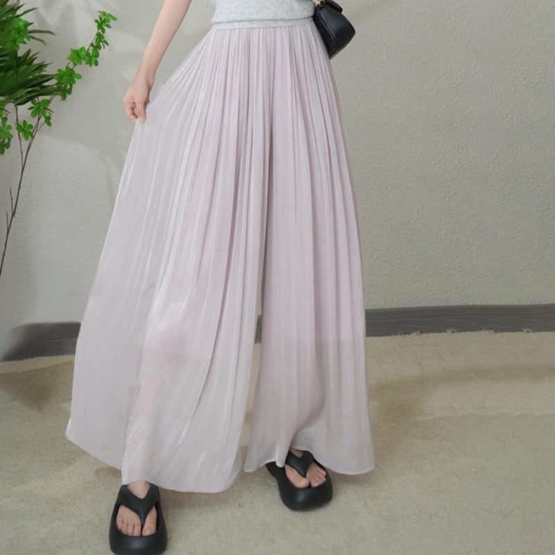 aakip™-👗Glazed Ice Silk Floor-Length Wide-Leg Culottes